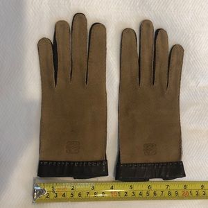 Loewe Hand stitched suede & leather gloves